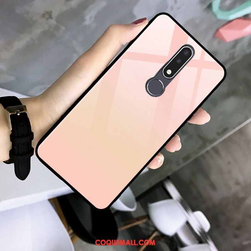 Étui Nokia 3.1 Plus Verre Personnalité Protection, Coque Nokia 3.1 Plus Rouge Incassable