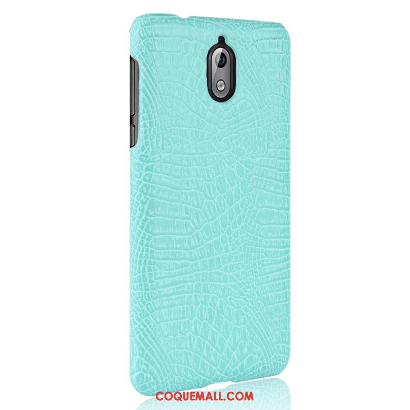 Étui Nokia 3.1 Sac Crocodile Modèle Bleu, Coque Nokia 3.1 Protection Simple