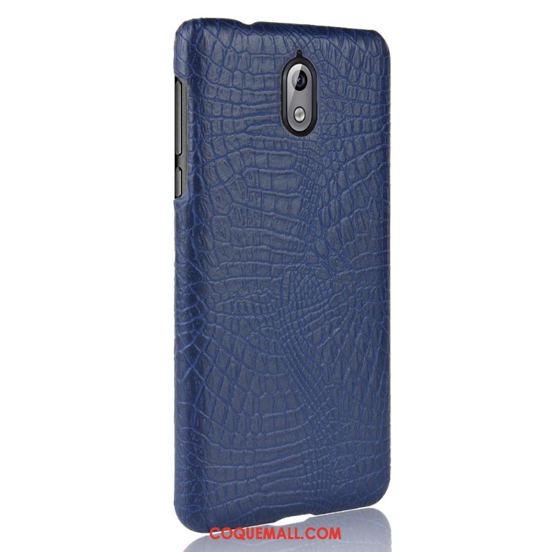 Étui Nokia 3.1 Sac Crocodile Modèle Bleu, Coque Nokia 3.1 Protection Simple