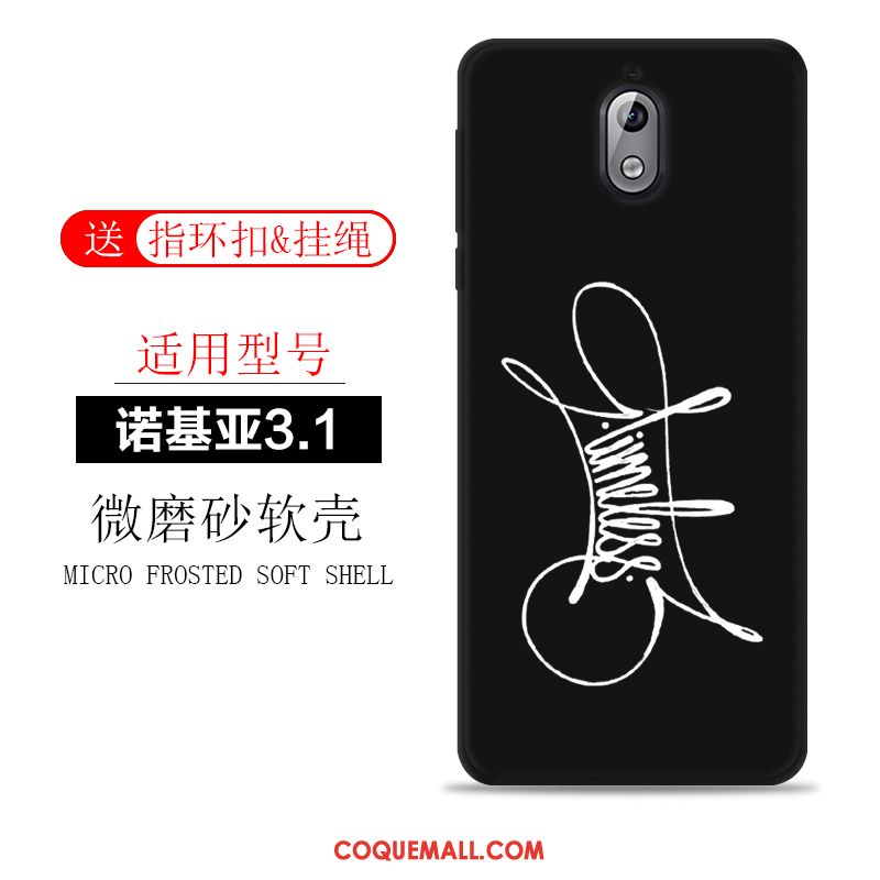 Étui Nokia 3.1 Silicone Noir Incassable, Coque Nokia 3.1 Tendance Personnalité