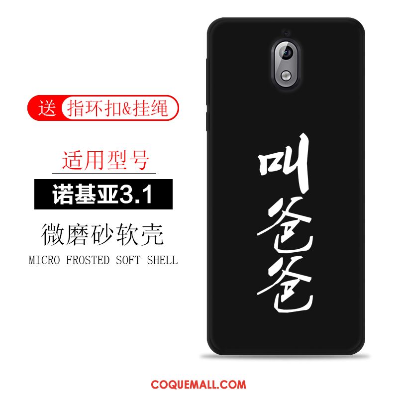 Étui Nokia 3.1 Silicone Noir Incassable, Coque Nokia 3.1 Tendance Personnalité