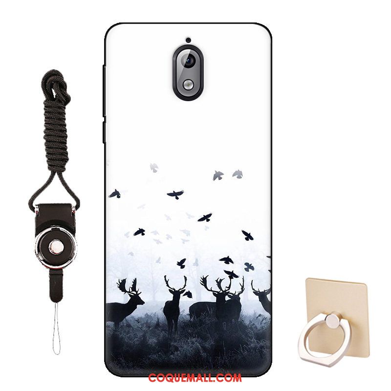 Étui Nokia 3.1 Téléphone Portable Silicone Charmant, Coque Nokia 3.1 Délavé En Daim Fluide Doux