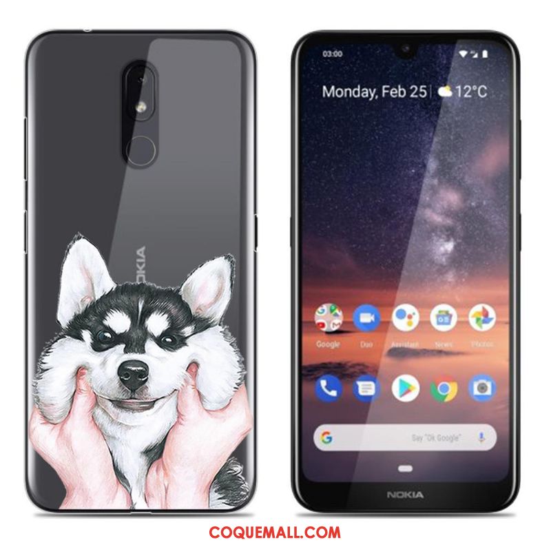 Étui Nokia 3.2 Chaud Dessin Animé Téléphone Portable, Coque Nokia 3.2 Fluide Doux Gris