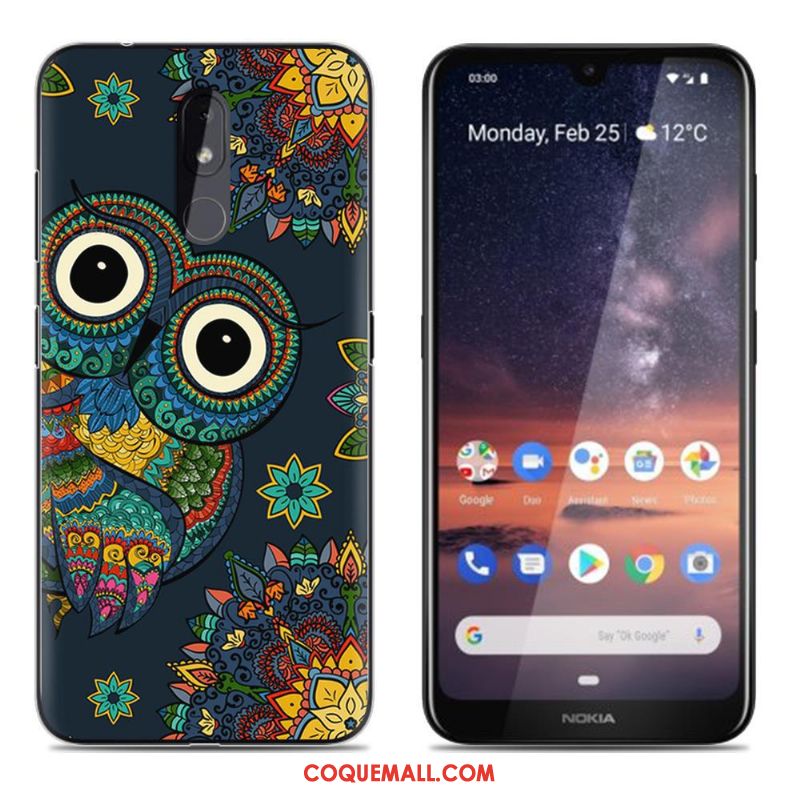 Étui Nokia 3.2 Chaud Dessin Animé Téléphone Portable, Coque Nokia 3.2 Fluide Doux Gris