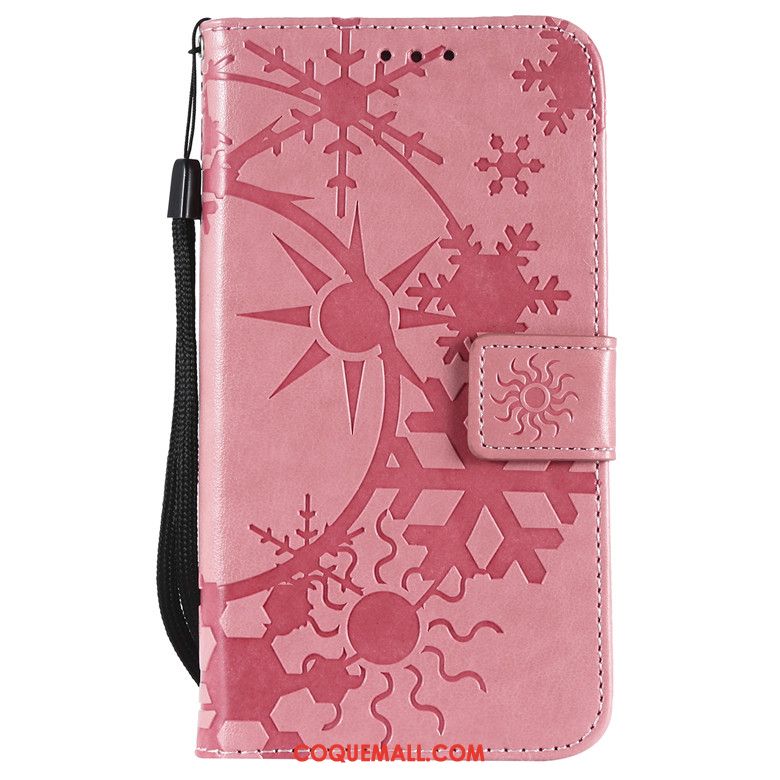 Étui Nokia 3.2 Or Rose Protection Portefeuille, Coque Nokia 3.2 Téléphone Portable En Cuir