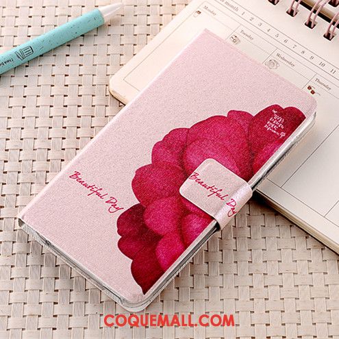 Étui Nokia 3.2 Téléphone Portable En Cuir Rose, Coque Nokia 3.2 Protection Tissu