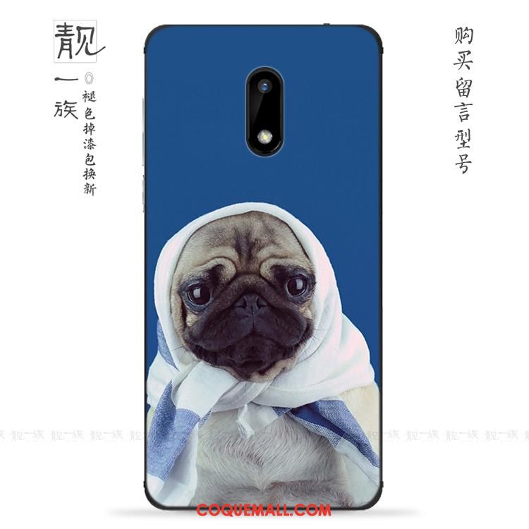 Étui Nokia 3 Bovins Bleu Charmant, Coque Nokia 3 Téléphone Portable Mignonne