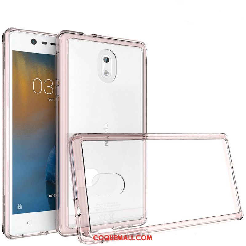 Étui Nokia 3 Incassable Noir Border, Coque Nokia 3 Protection Transparent