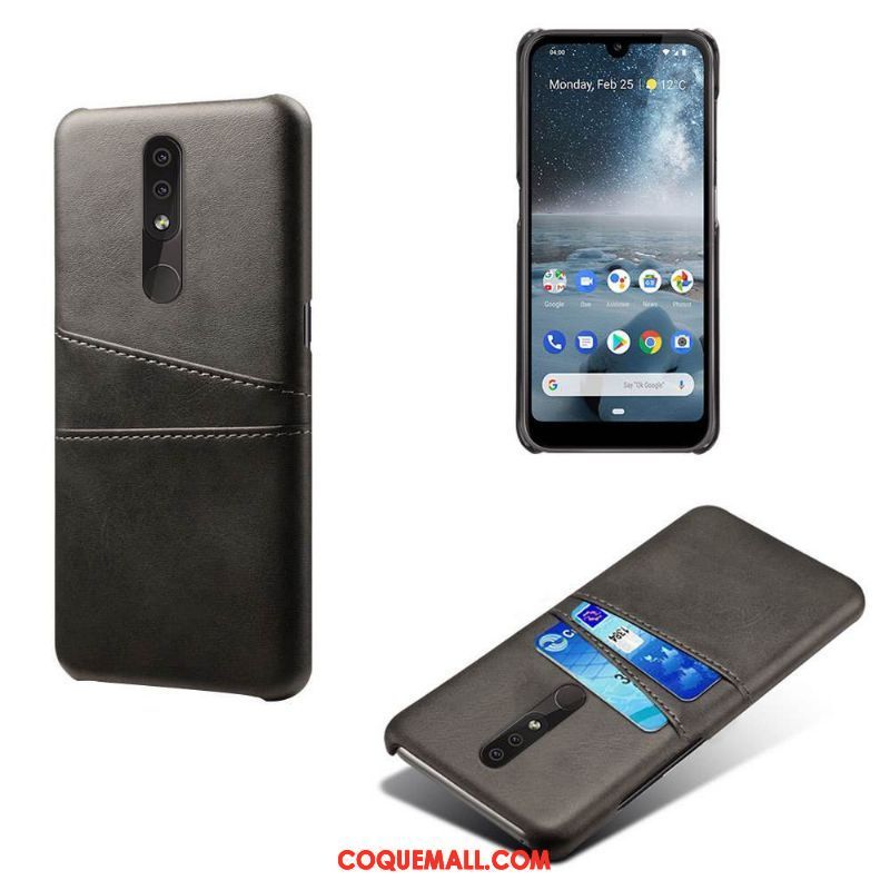 Étui Nokia 4.2 En Cuir Orange Téléphone Portable, Coque Nokia 4.2 Incassable Carte