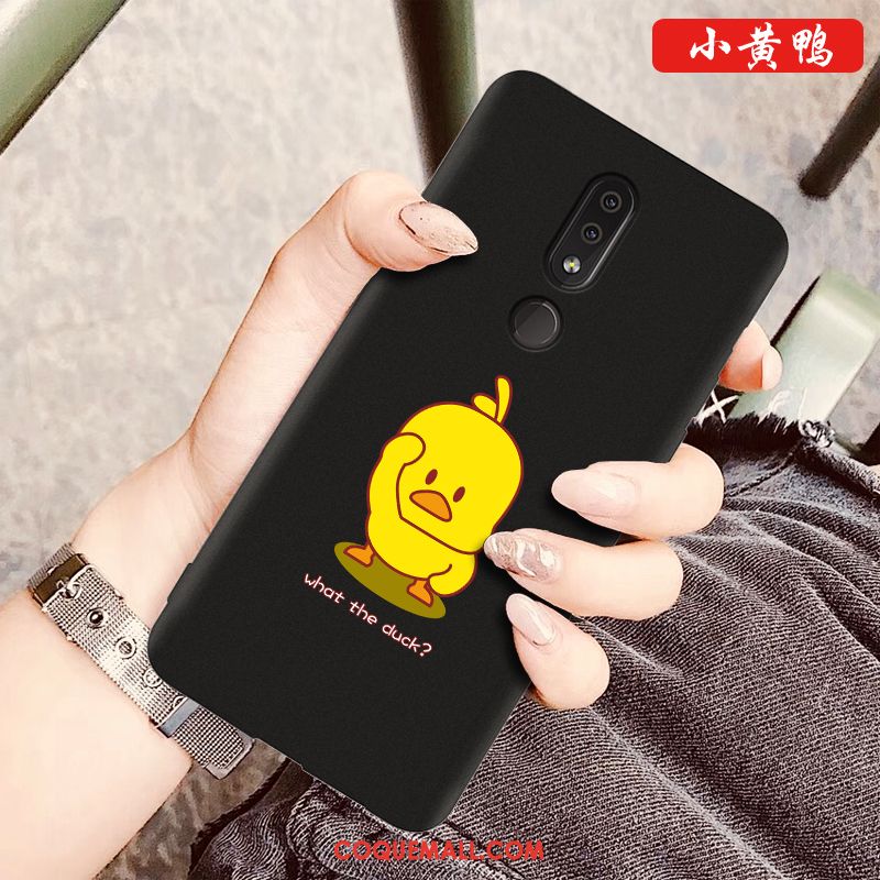 Étui Nokia 4.2 Noir Dessin Animé Téléphone Portable, Coque Nokia 4.2 Protection Délavé En Daim