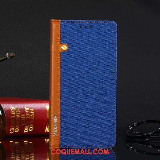 Étui Nokia 4.2 Portefeuille En Cuir Bleu, Coque Nokia 4.2 Fluide Doux Denim