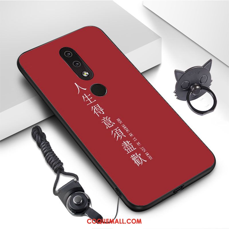 Étui Nokia 4.2 Protection Personnalité Tout Compris, Coque Nokia 4.2 Net Rouge Clair