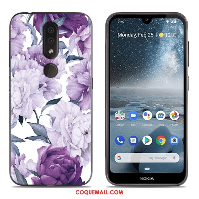 Étui Nokia 4.2 Silicone Bleu Tout Compris, Coque Nokia 4.2 Fluide Doux Téléphone Portable