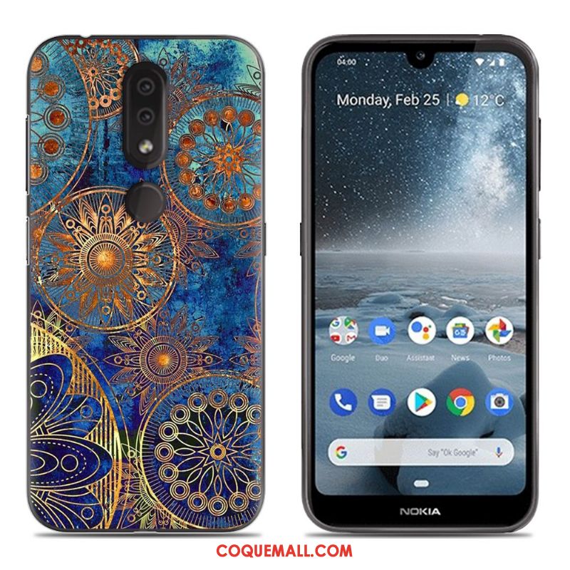 Étui Nokia 4.2 Silicone Bleu Tout Compris, Coque Nokia 4.2 Fluide Doux Téléphone Portable