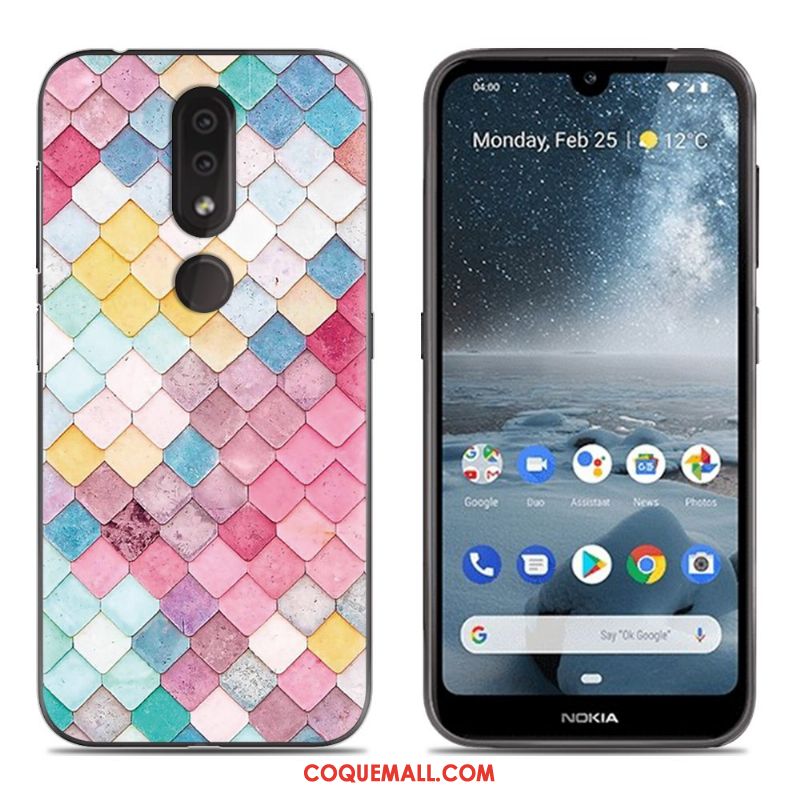 Étui Nokia 4.2 Silicone Bleu Tout Compris, Coque Nokia 4.2 Fluide Doux Téléphone Portable