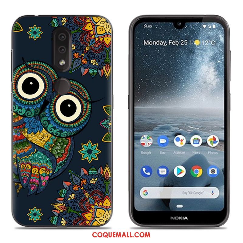 Étui Nokia 4.2 Silicone Bleu Tout Compris, Coque Nokia 4.2 Fluide Doux Téléphone Portable