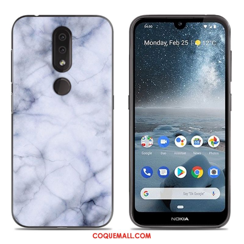 Étui Nokia 4.2 Silicone Bleu Tout Compris, Coque Nokia 4.2 Fluide Doux Téléphone Portable