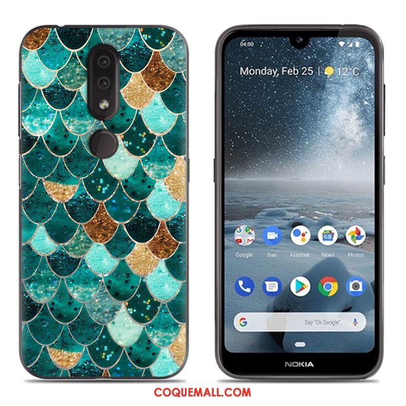 Étui Nokia 4.2 Silicone Bleu Tout Compris, Coque Nokia 4.2 Fluide Doux Téléphone Portable