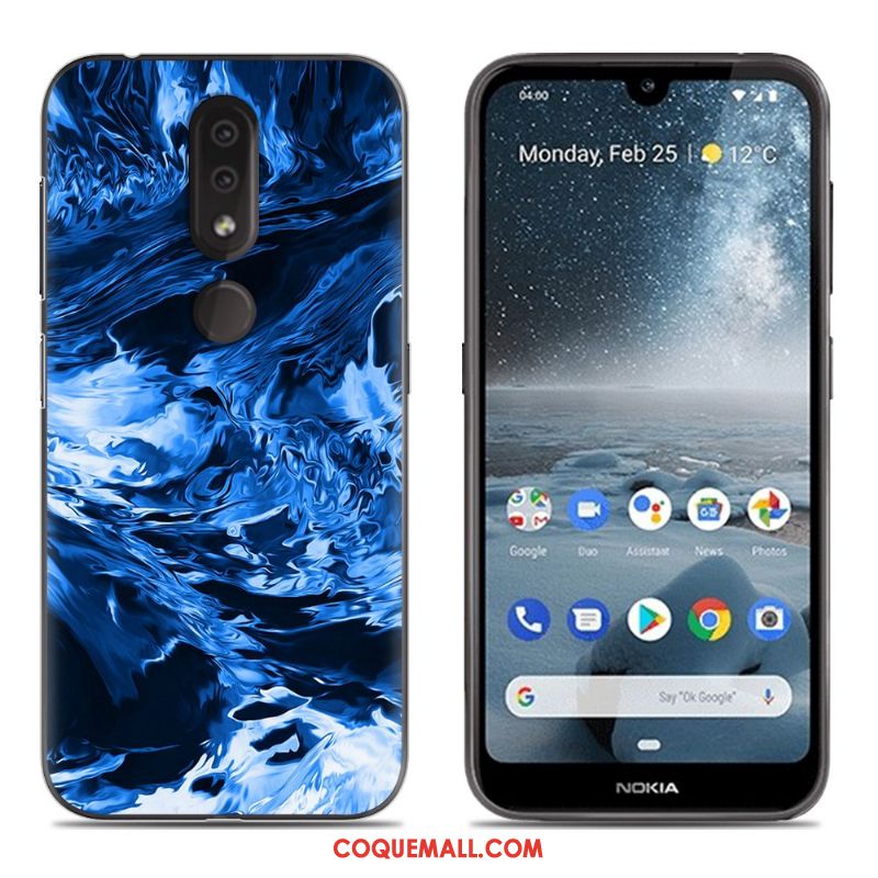 Étui Nokia 4.2 Silicone Bleu Tout Compris, Coque Nokia 4.2 Fluide Doux Téléphone Portable