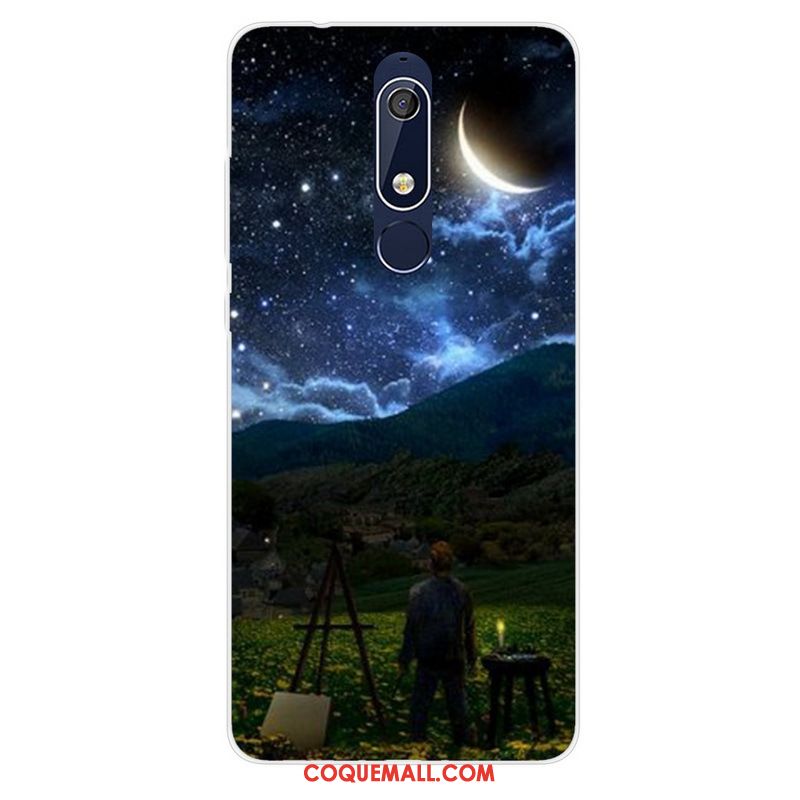 Étui Nokia 5.1 Bleu Téléphone Portable Très Mince, Coque Nokia 5.1 Incassable Mois