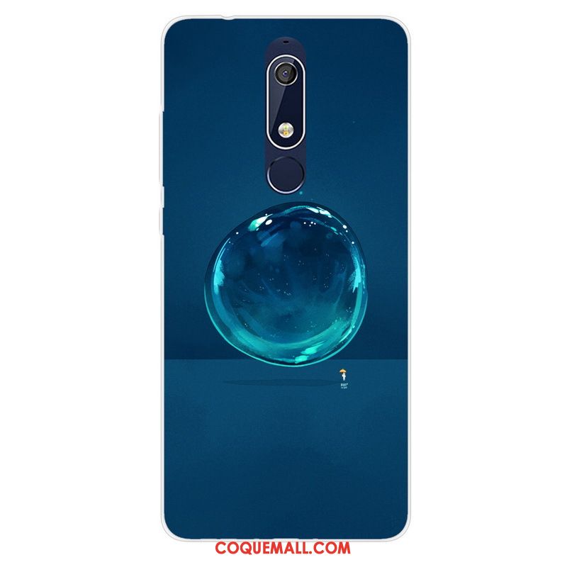 Étui Nokia 5.1 Bleu Téléphone Portable Très Mince, Coque Nokia 5.1 Incassable Mois