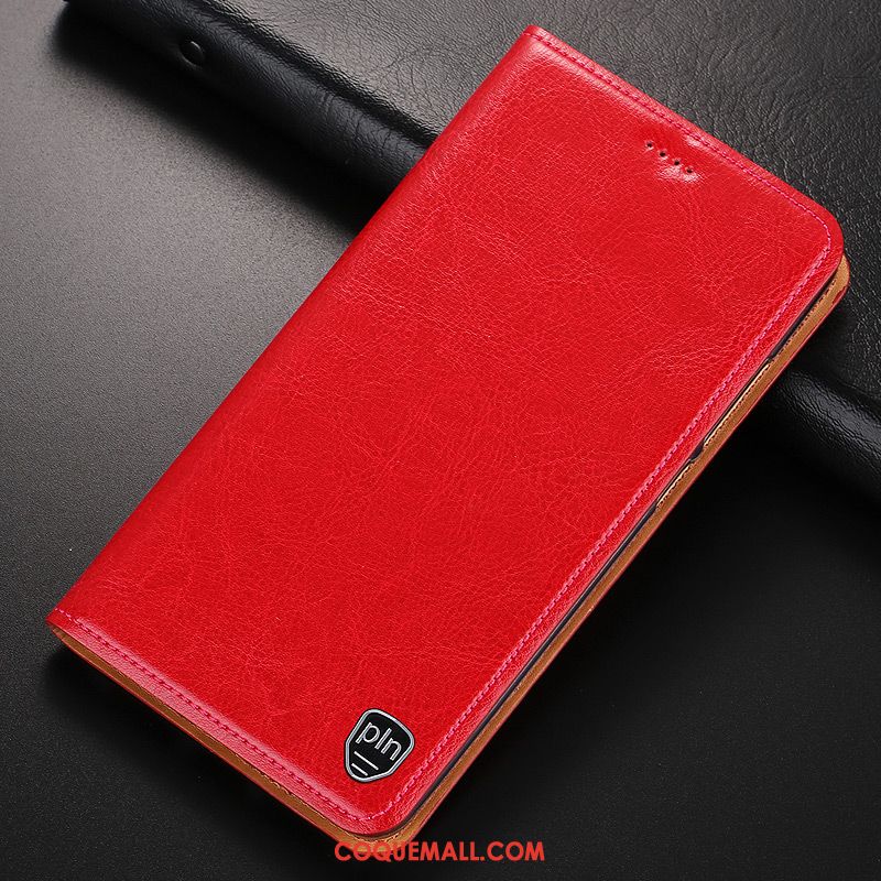 Étui Nokia 5.1 Cuir Véritable Téléphone Portable Marron, Coque Nokia 5.1 Modèle Fleurie Étui En Cuir