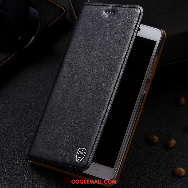 Étui Nokia 5.1 Cuir Véritable Téléphone Portable Marron, Coque Nokia 5.1 Modèle Fleurie Étui En Cuir