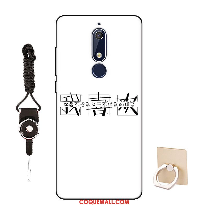 Étui Nokia 5.1 Délavé En Daim Blanc Protection, Coque Nokia 5.1 Tendance Téléphone Portable