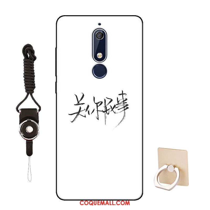 Étui Nokia 5.1 Délavé En Daim Blanc Protection, Coque Nokia 5.1 Tendance Téléphone Portable