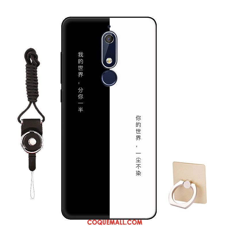 Étui Nokia 5.1 Délavé En Daim Blanc Protection, Coque Nokia 5.1 Tendance Téléphone Portable