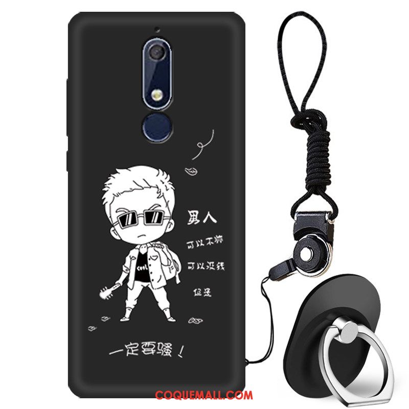 Étui Nokia 5.1 Fluide Doux Créatif Tout Compris, Coque Nokia 5.1 Téléphone Portable Noir