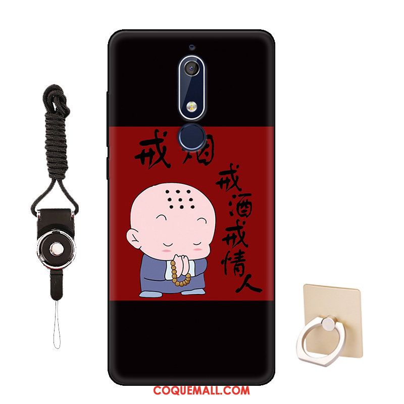 Étui Nokia 5.1 Incassable Dessin Animé Délavé En Daim, Coque Nokia 5.1 Personnalité Téléphone Portable