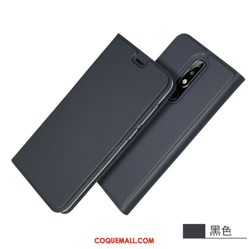 Étui Nokia 5.1 Plus Business Support Magnétisme, Coque Nokia 5.1 Plus Noir Téléphone Portable