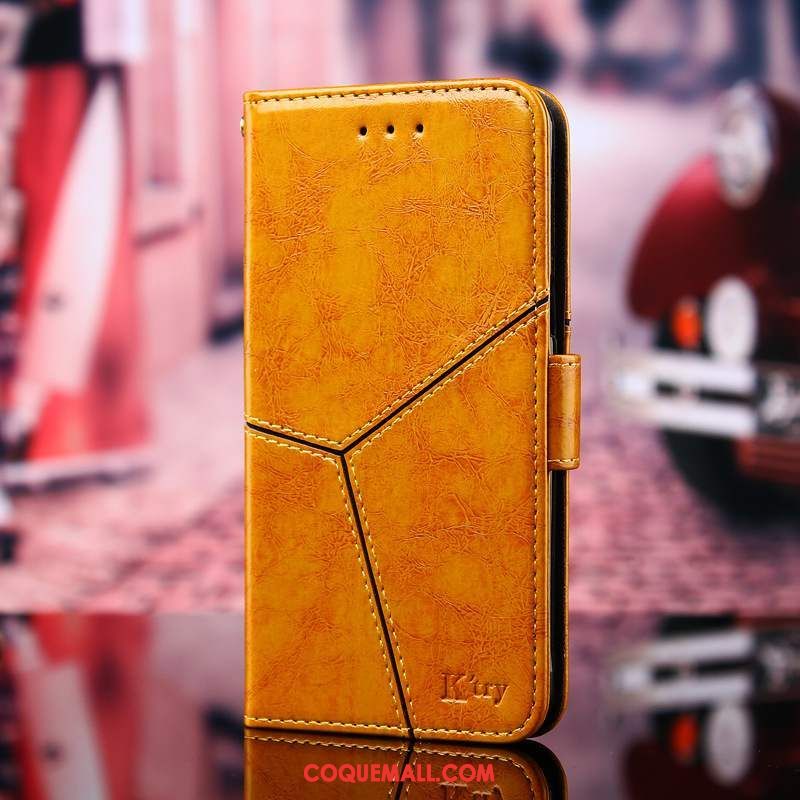 Étui Nokia 5.1 Plus Carte Téléphone Portable Jaune, Coque Nokia 5.1 Plus Support En Cuir