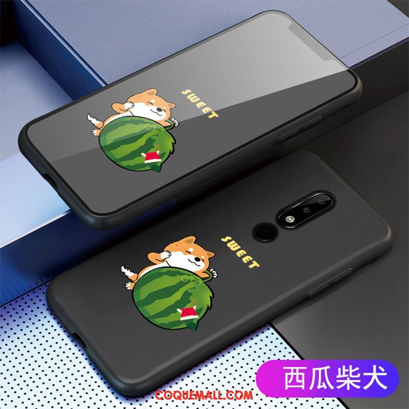 Étui Nokia 5.1 Plus Fluide Doux Dessin Animé Gris, Coque Nokia 5.1 Plus Téléphone Portable Net Rouge