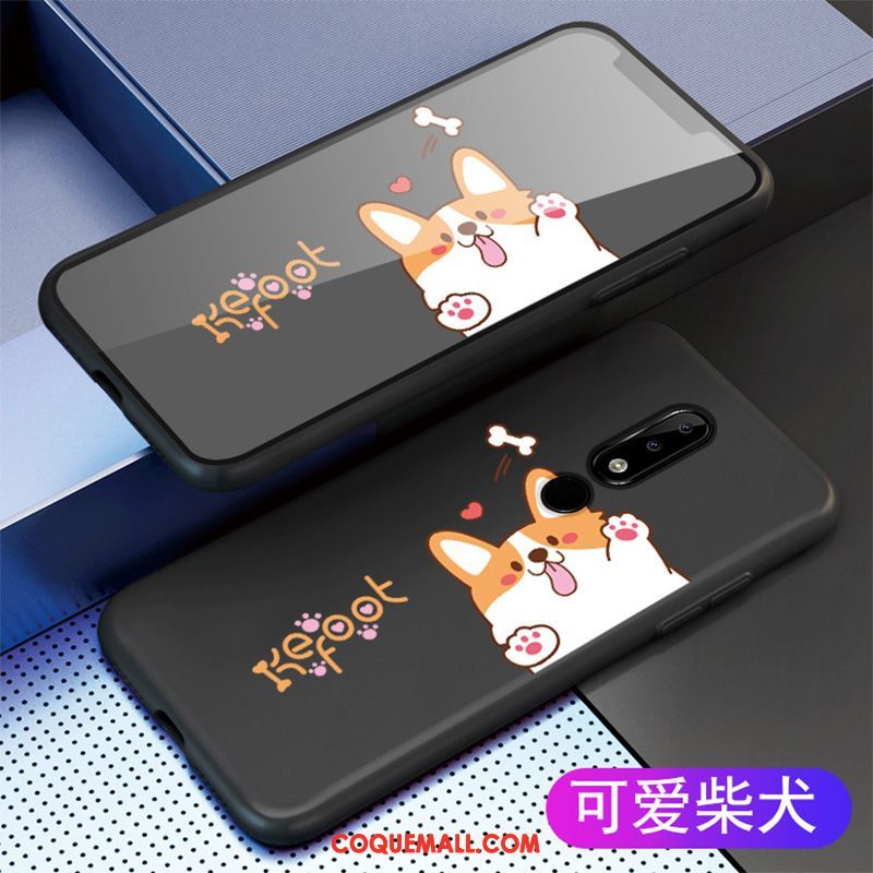 Étui Nokia 5.1 Plus Fluide Doux Dessin Animé Gris, Coque Nokia 5.1 Plus Téléphone Portable Net Rouge