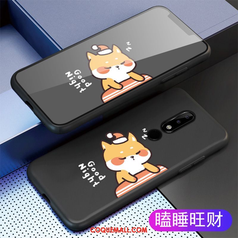 Étui Nokia 5.1 Plus Fluide Doux Dessin Animé Gris, Coque Nokia 5.1 Plus Téléphone Portable Net Rouge