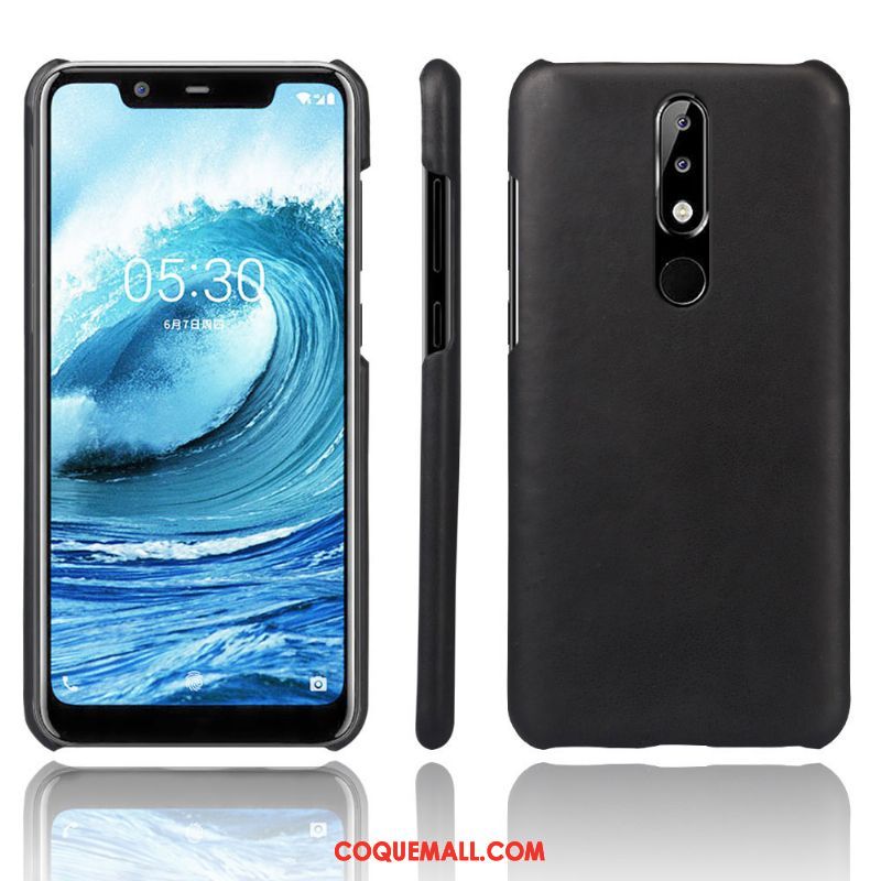 Étui Nokia 5.1 Plus Incassable En Cuir Qualité, Coque Nokia 5.1 Plus Tendance Foncé Braun