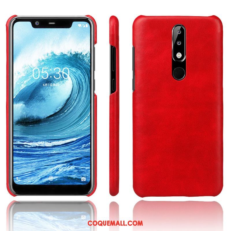 Étui Nokia 5.1 Plus Incassable En Cuir Qualité, Coque Nokia 5.1 Plus Tendance Foncé Braun