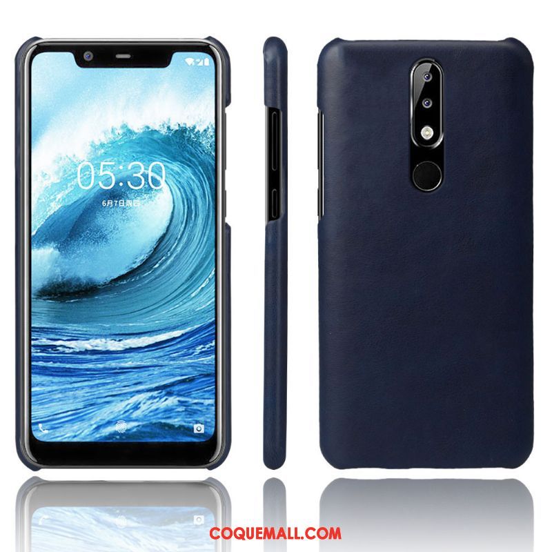 Étui Nokia 5.1 Plus Incassable En Cuir Qualité, Coque Nokia 5.1 Plus Tendance Foncé Braun