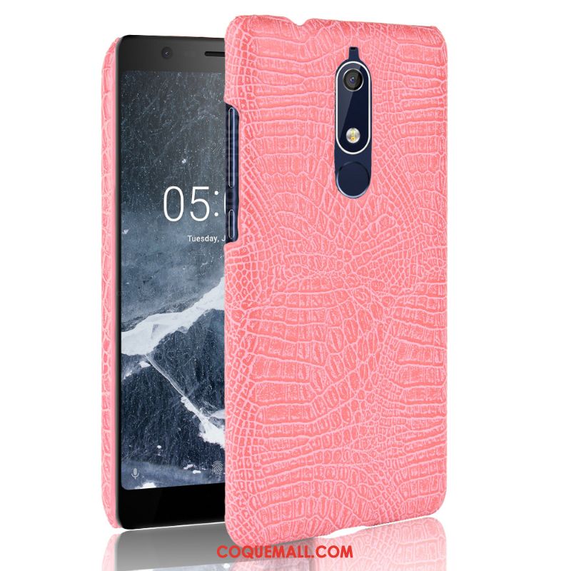 Étui Nokia 5.1 Protection Crocodile Modèle Incassable, Coque Nokia 5.1 Téléphone Portable Difficile Braun