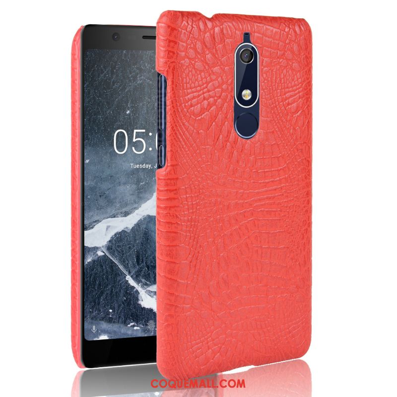 Étui Nokia 5.1 Protection Crocodile Modèle Incassable, Coque Nokia 5.1 Téléphone Portable Difficile Braun