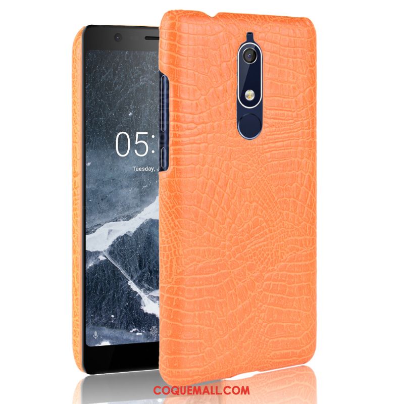 Étui Nokia 5.1 Protection Crocodile Modèle Incassable, Coque Nokia 5.1 Téléphone Portable Difficile Braun