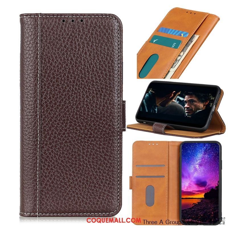 Étui Nokia 5.3 Litchi En Cuir Carte, Coque Nokia 5.3 Modèle Fleurie Simple