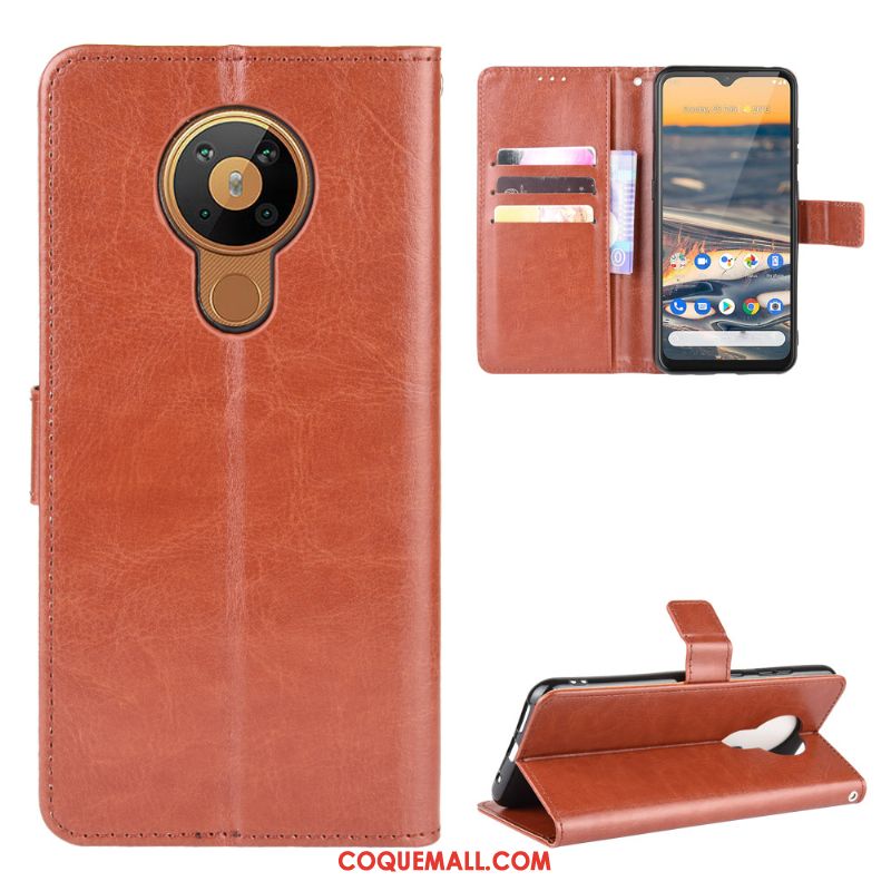 Étui Nokia 5.3 Téléphone Portable Incassable En Cuir, Coque Nokia 5.3 Modèle Fleurie Noir