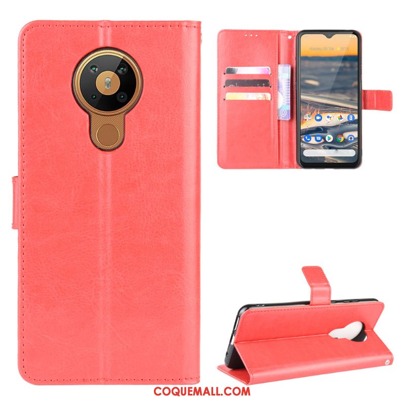 Étui Nokia 5.3 Téléphone Portable Incassable En Cuir, Coque Nokia 5.3 Modèle Fleurie Noir