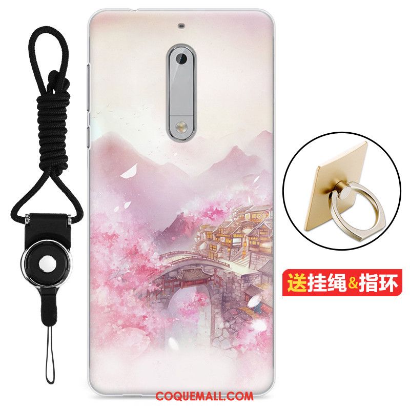 Étui Nokia 5 Fluide Doux Dessin Animé Tendance, Coque Nokia 5 Protection Blanc