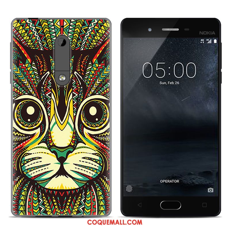 Étui Nokia 5 Gris Créatif Protection, Coque Nokia 5 Peinture Tout Compris