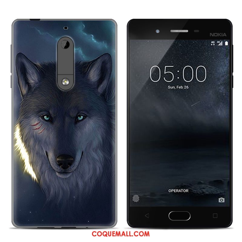 Étui Nokia 5 Gris Créatif Protection, Coque Nokia 5 Peinture Tout Compris