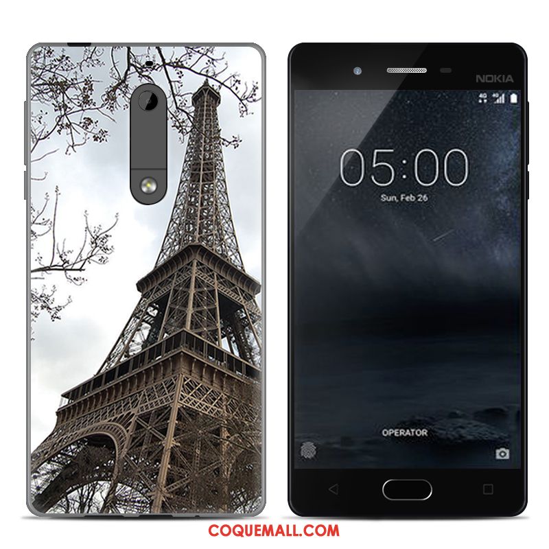 Étui Nokia 5 Gris Créatif Protection, Coque Nokia 5 Peinture Tout Compris